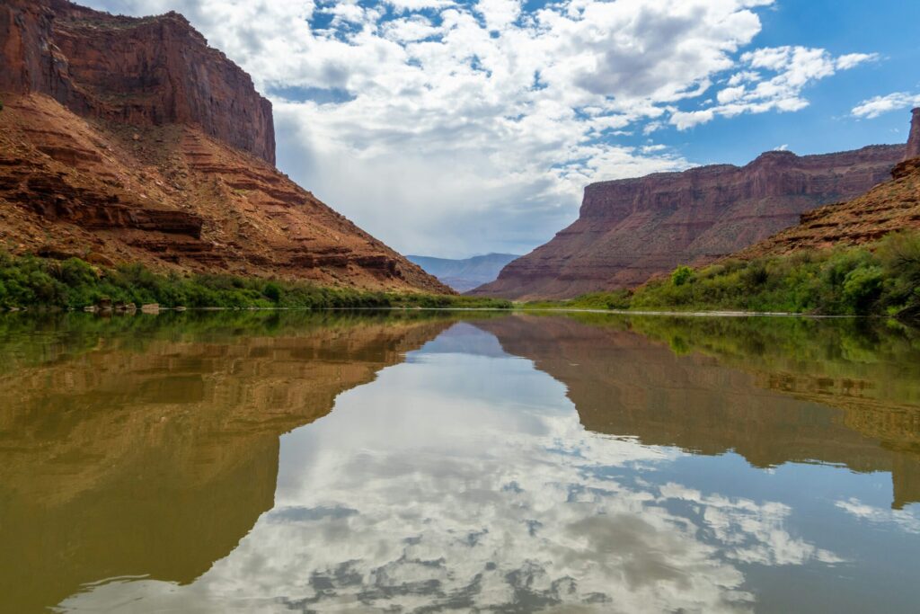 a large body of water surrounded by mountains